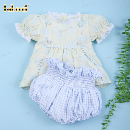 Plain Clothing 2 Piece Yellow On Blue For Girl - BB3143